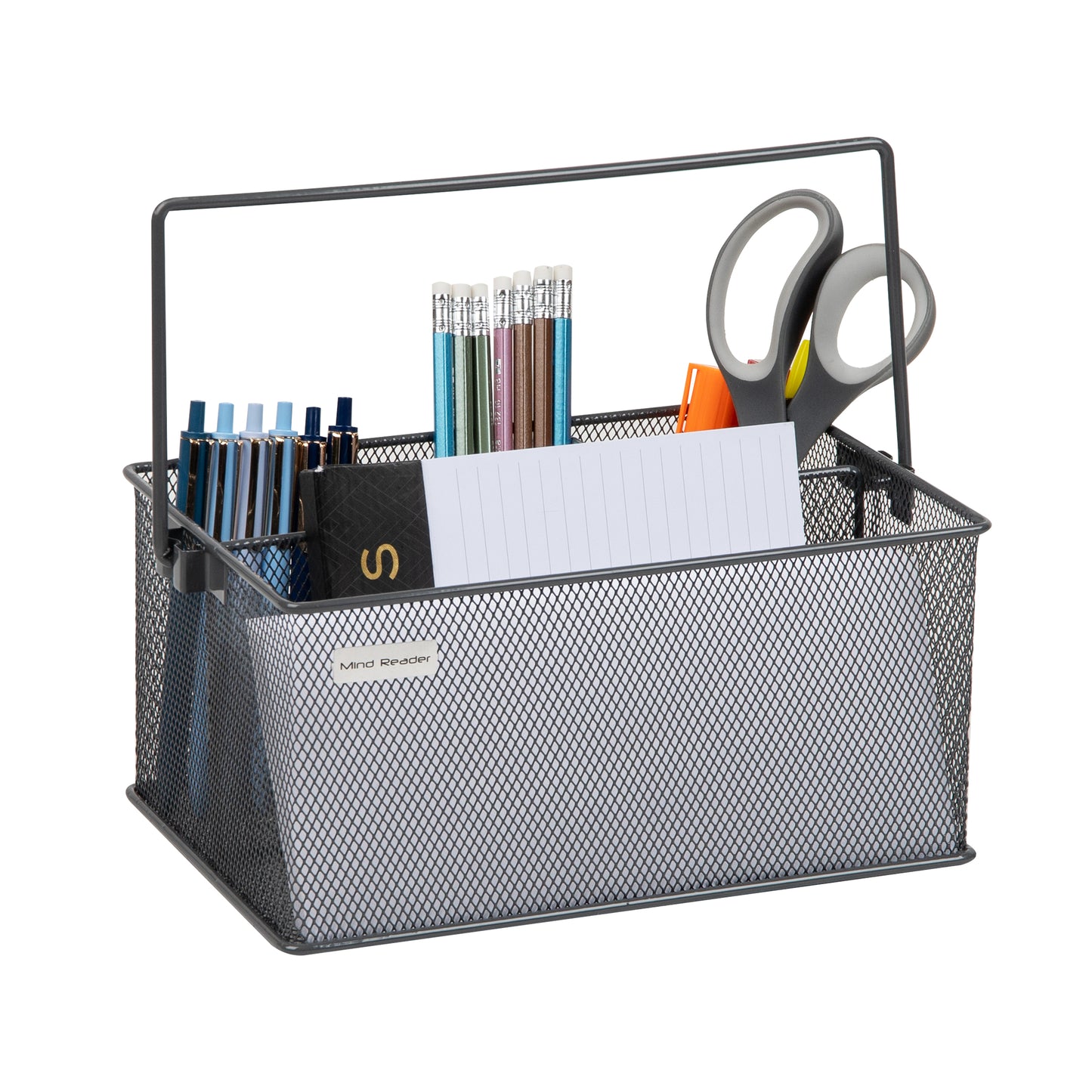 Mind Reader Multi-purpose Storage Caddy, Desktop Organizer, Cutlery Holder, Metal Mesh