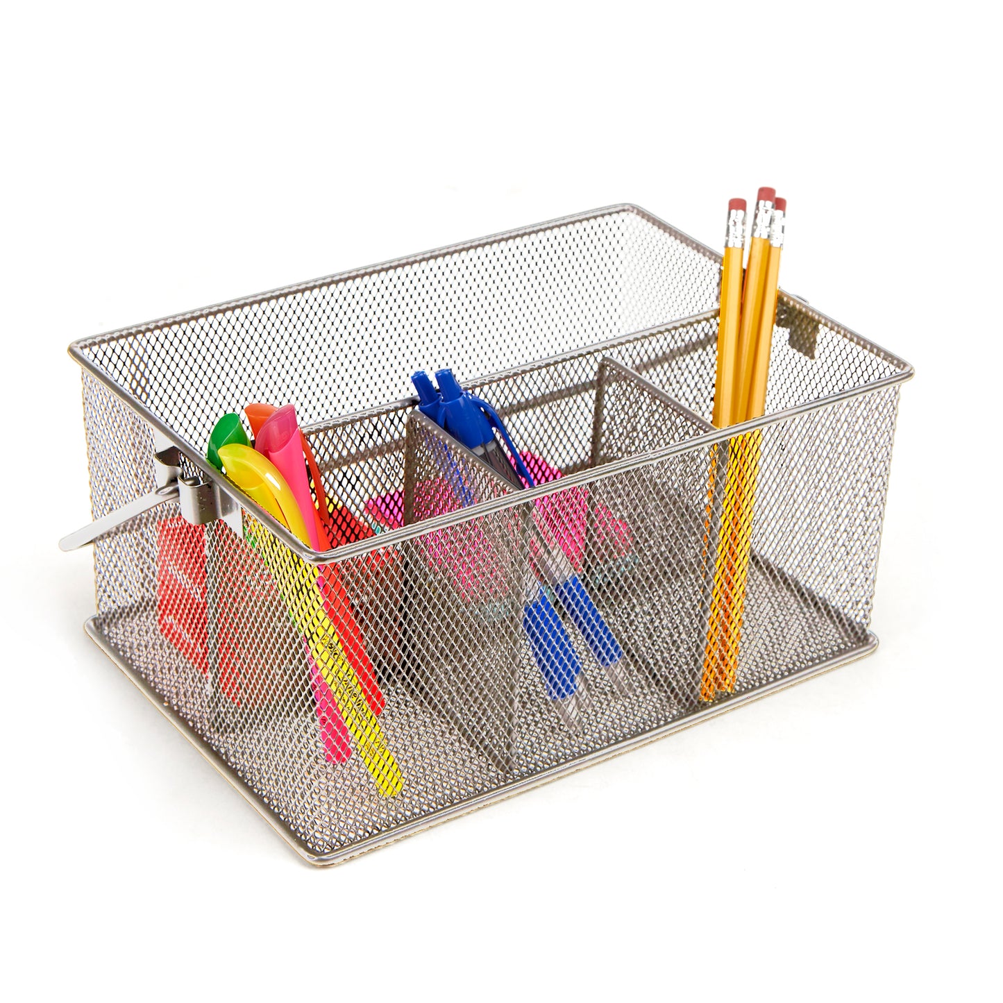 Mind Reader Multi-purpose Storage Caddy, Desktop Organizer, Cutlery Holder, Metal Mesh