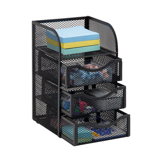 Mind Reader Desktop Accessory Storage, Paper Binder Clip Basket, Workspace, Office, Metal Mesh, 4.75"L x 5"W x 8"H