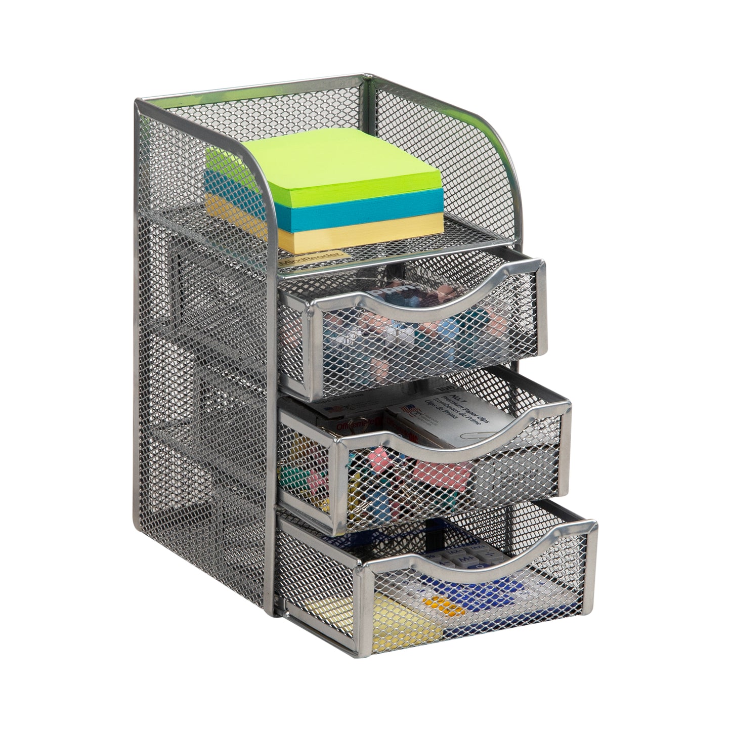 Mind Reader Desktop Accessory Storage, Paper Binder Clip Basket, Workspace, Office, Metal Mesh, 4.75"L x 5"W x 8"H