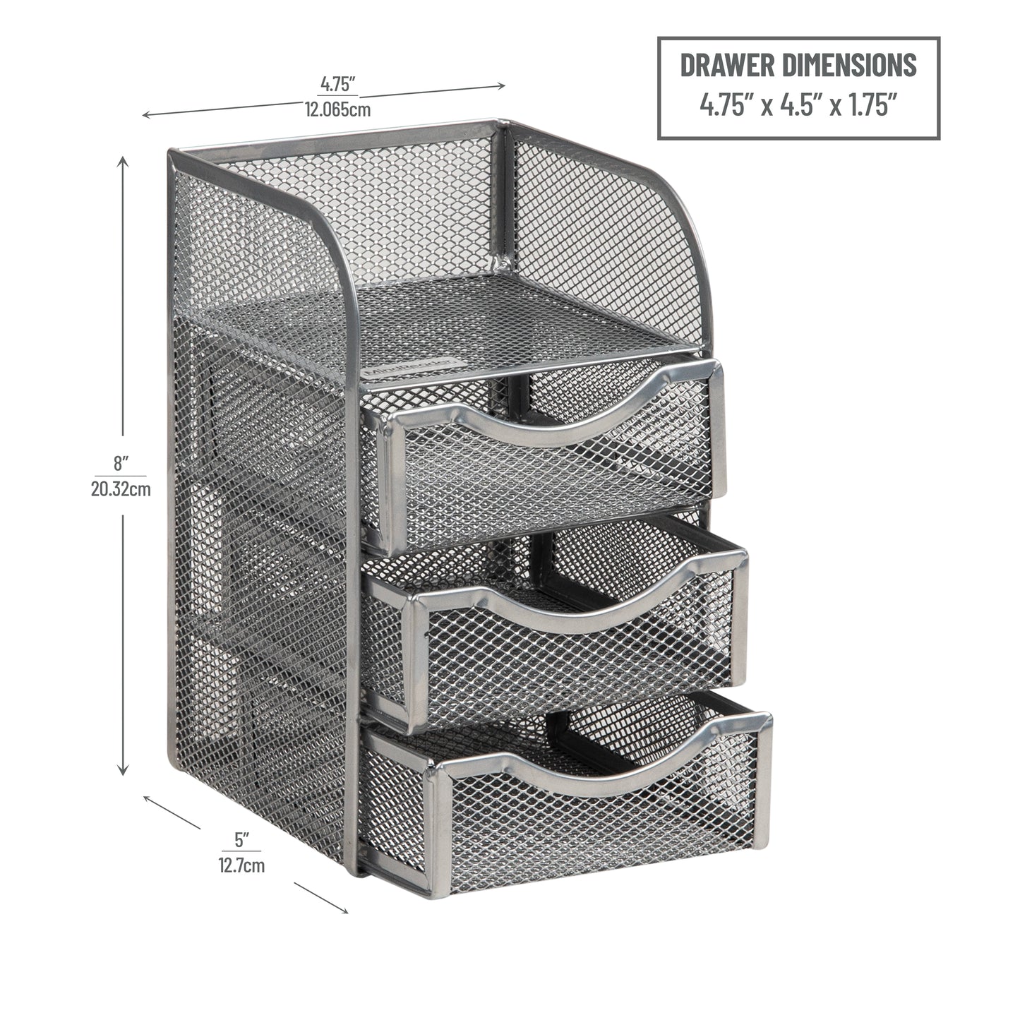 Mind Reader Desktop Accessory Storage, Paper Binder Clip Basket, Workspace, Office, Metal Mesh, 4.75"L x 5"W x 8"H