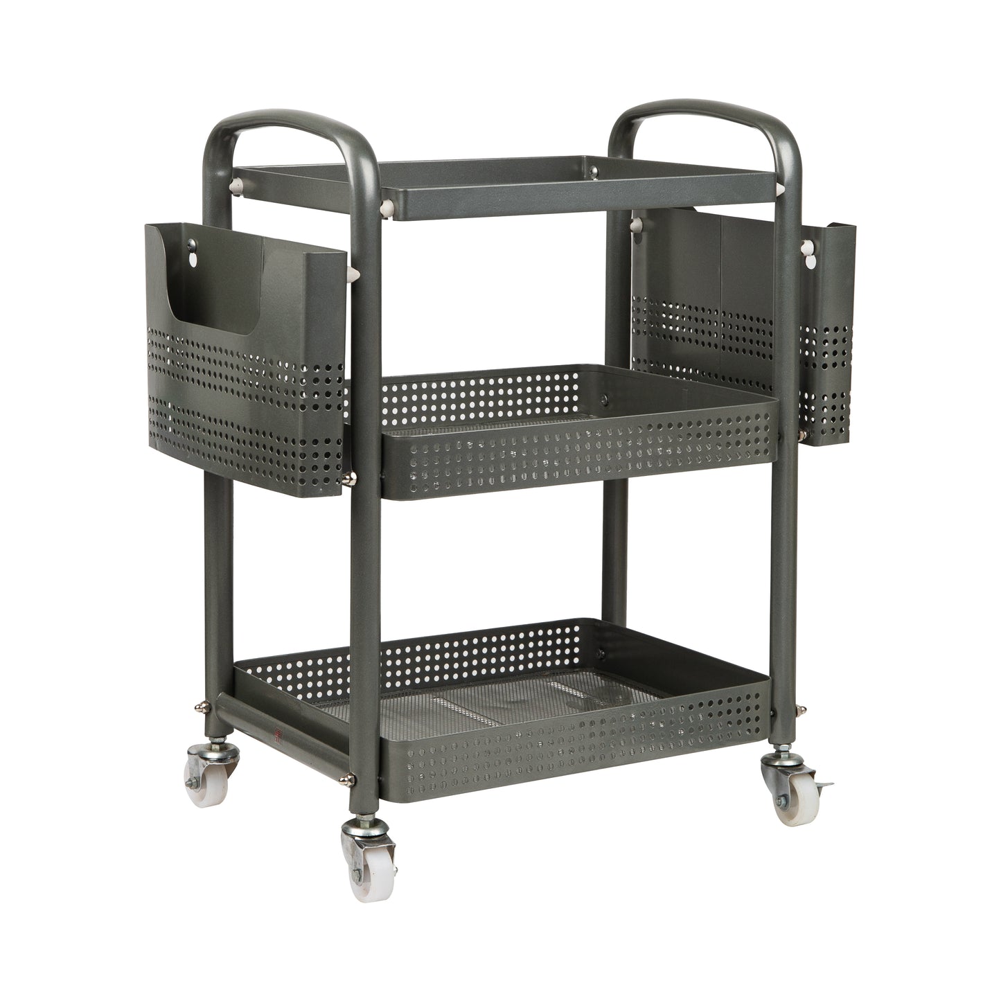 Mind Reader Elevate Collection, Mobile File Cart, Heavy Duty, Office Storage, Multi-Purpose, 360° Omnidirectional Casters, Metal, Silver