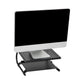 Mind Reader Monitor Stand, Ventilated Laptop Riser, Desktop Organizer, Storage, Office, Metal, 14"L x 12.5"W x 6"H, Black