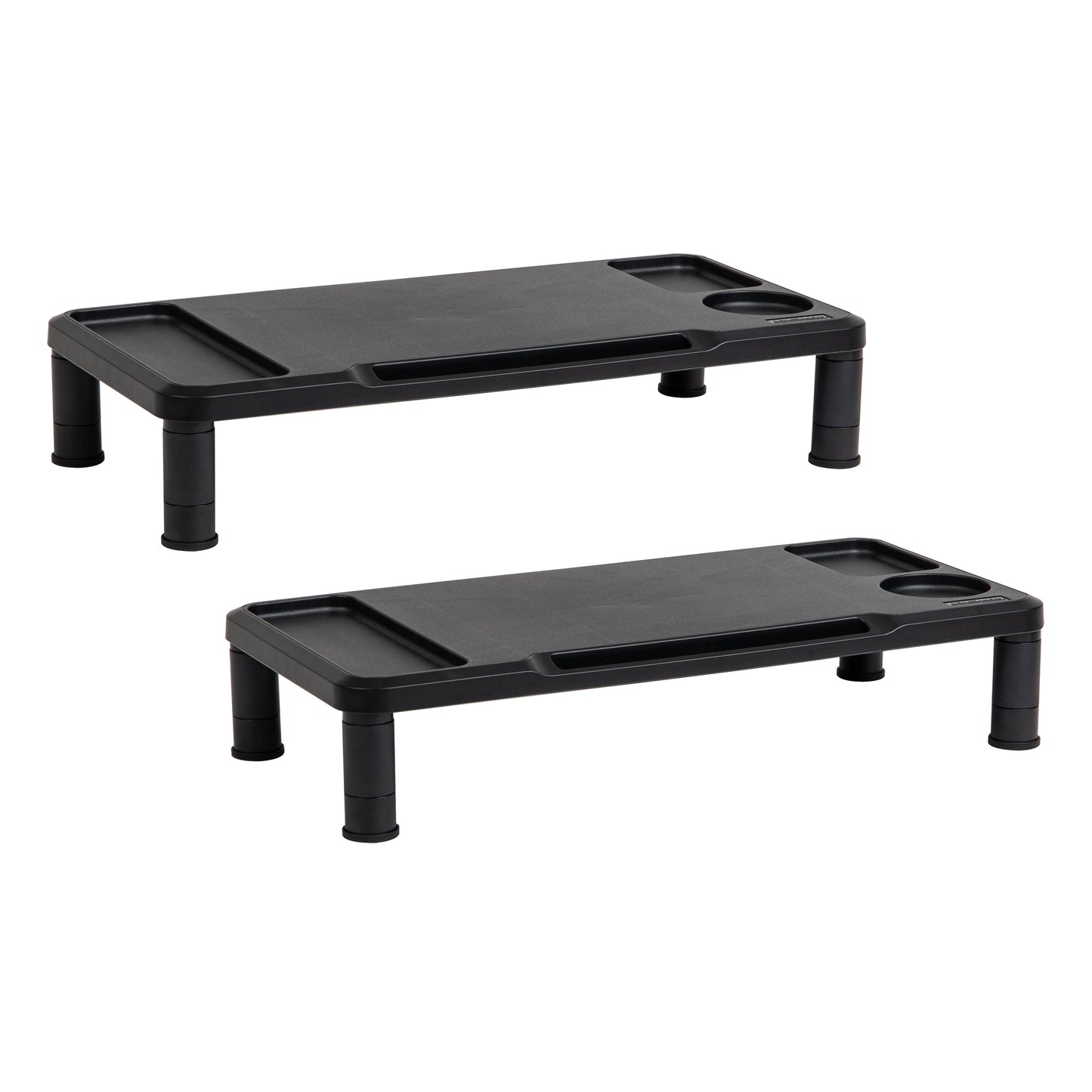 Mind Reader Monitor Stand, Laptop Riser, Desktop Organizer, Office, Plastic, 21.75"L x 10.25"W x 4.5"H, Black