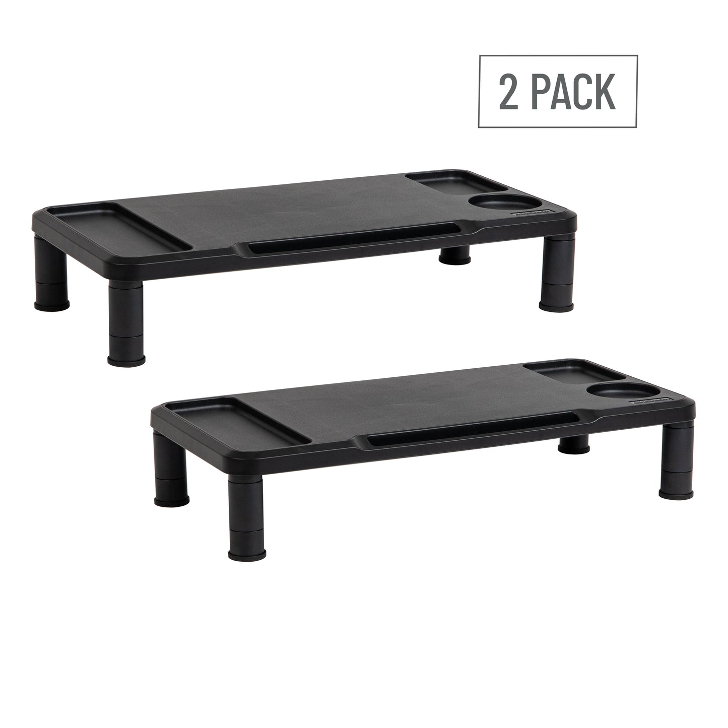 Mind Reader Monitor Stand, Laptop Riser, Desktop Organizer, Office, Plastic, 21.75"L x 10.25"W x 4.5"H, Black