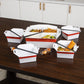 Mind Reader Chinese Take Out Serving Set, Divided Serving Tray, 4 Bowls, Melamine, 15"L x 13"W x 5.5"H, 5 pcs, White