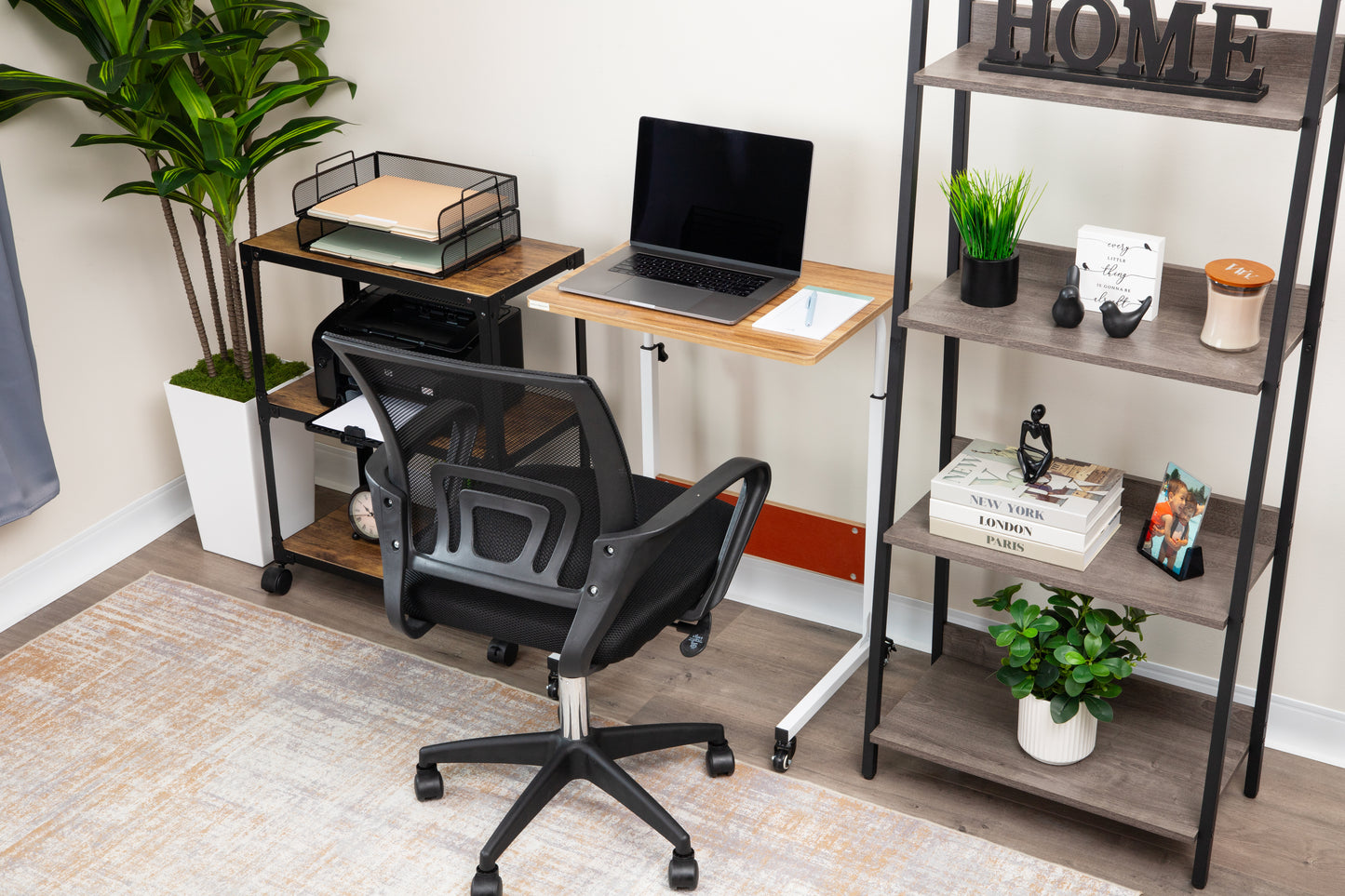 Mind Reader Standing Desk, Adjustable Height, Laptop Workstation, Home Office Computer Table, MDF, Brown