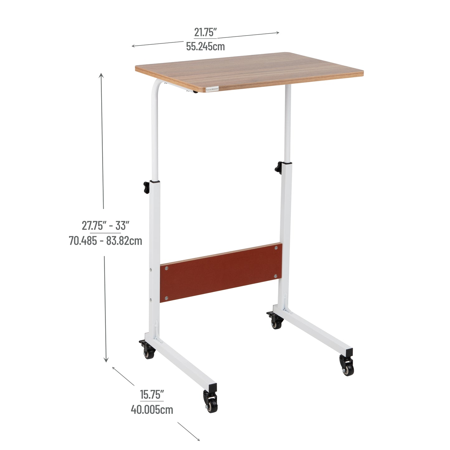 Mind Reader Standing Desk, Adjustable Height, Laptop Workstation, Home Office Computer Table, MDF, Brown