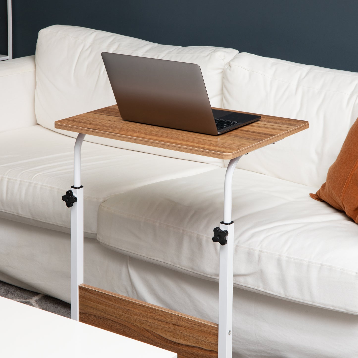 Mind Reader Standing Desk, Adjustable Height, Laptop Workstation, Home Office Computer Table, MDF, Brown