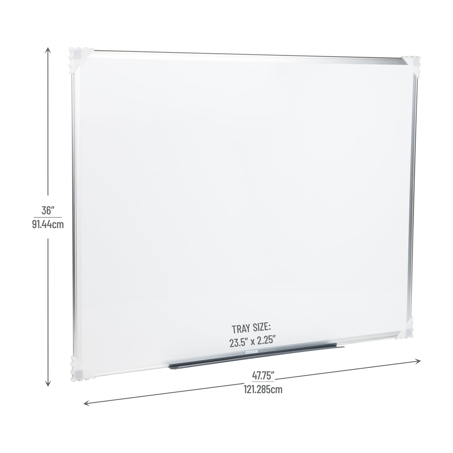 Mind Reader Dry Erase Magnetic White Board, Wall Mount, Eraser Marker Shelf, Planner, Office, 47.75"L x 36"W x .5"D, White