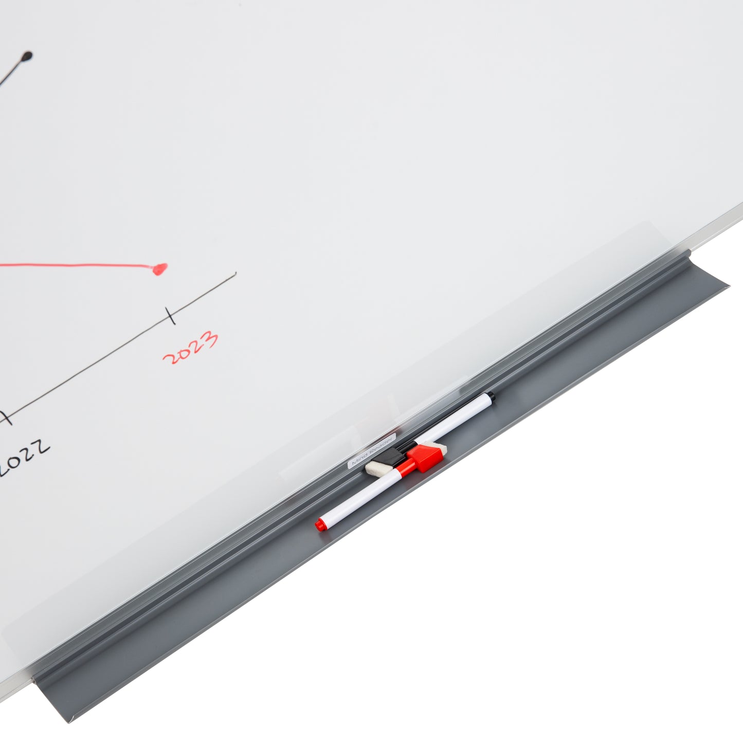 Mind Reader Dry Erase Magnetic White Board, Wall Mount, Eraser Marker Shelf, Planner, Office, 47.75"L x 36"W x .5"D, White