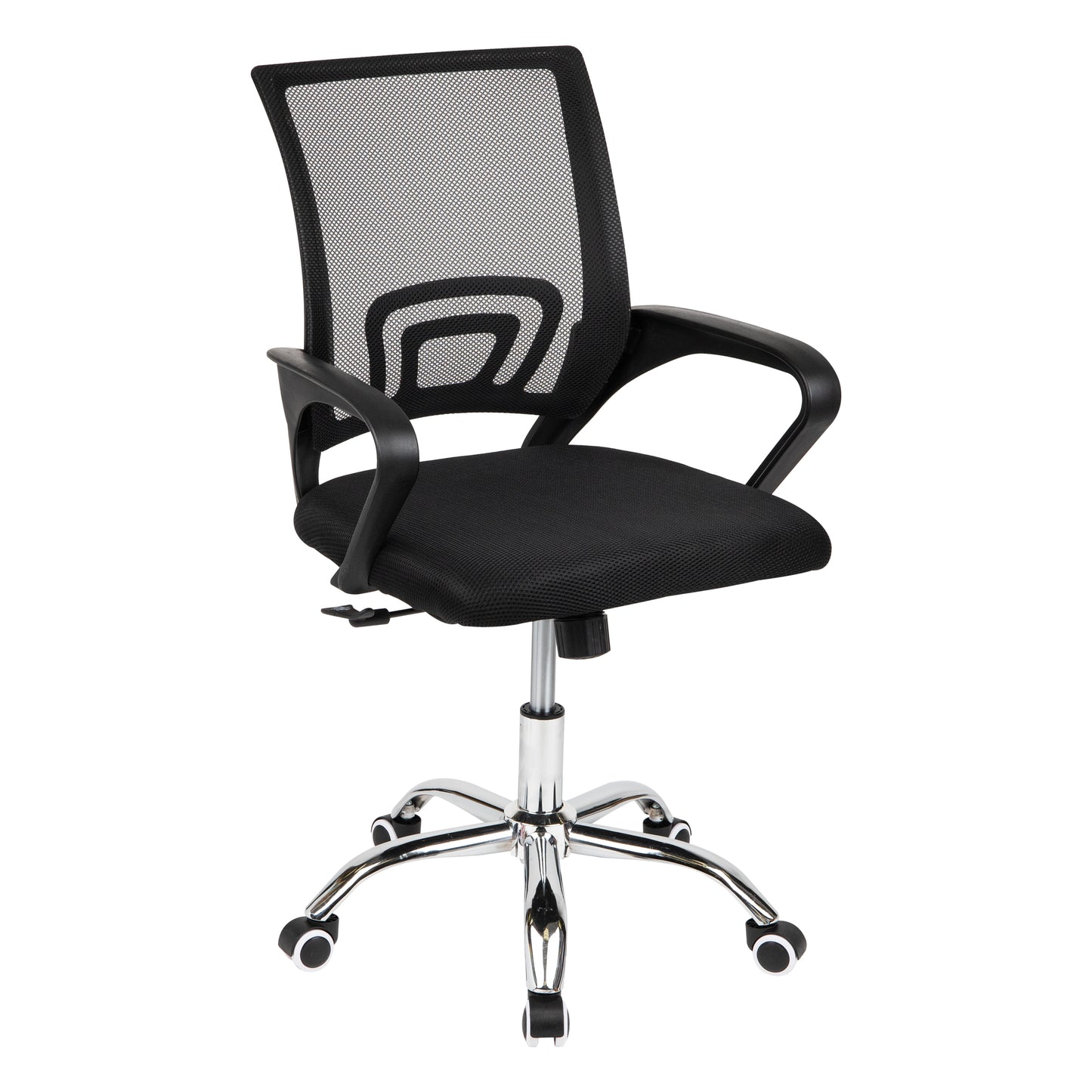 Mind Reader Swivel Office Chair with Wheels, Height Adjustable, Desk Chair, Computer Chair, 22.5"L x 22.5"W x 33-37"H, Black