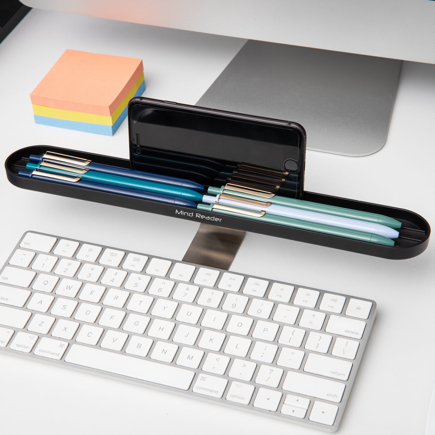 Mind Reader Anchor Collection, Over Keyboard Shelf for Cell Phone, Tablet, Pens and Accessories, Desktop Organizer, Black