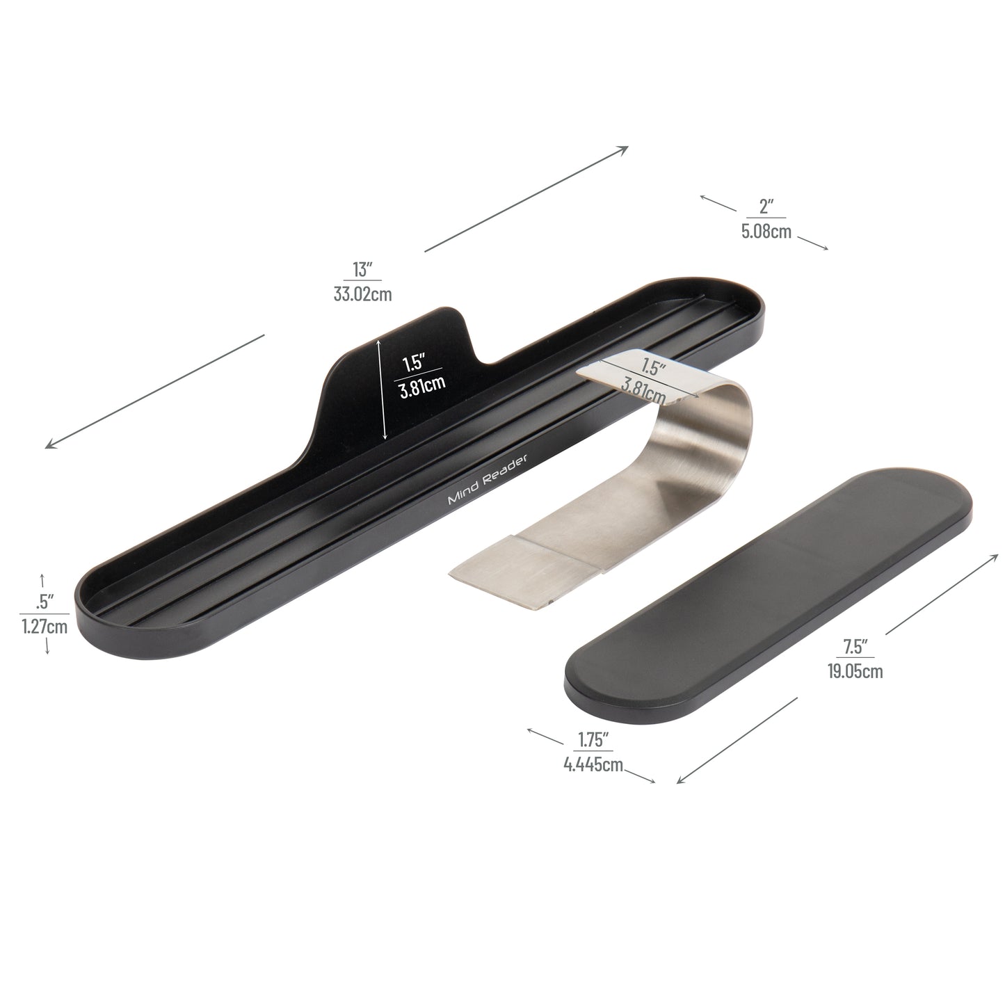 Mind Reader Anchor Collection, Over Keyboard Shelf for Cell Phone, Tablet, Pens and Accessories, Desktop Organizer, Black