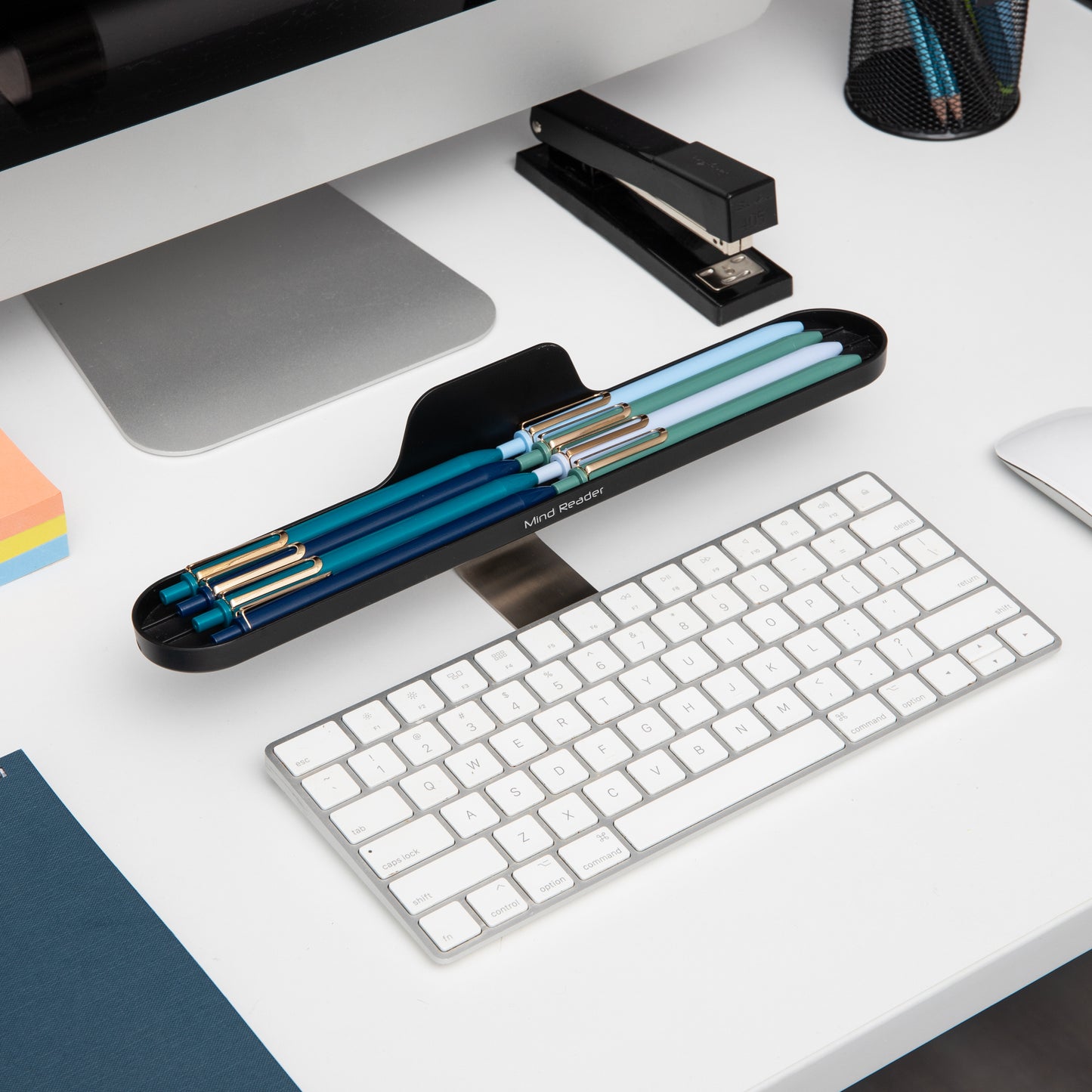 Mind Reader Anchor Collection, Over Keyboard Shelf for Cell Phone, Tablet, Pens and Accessories, Desktop Organizer, Black