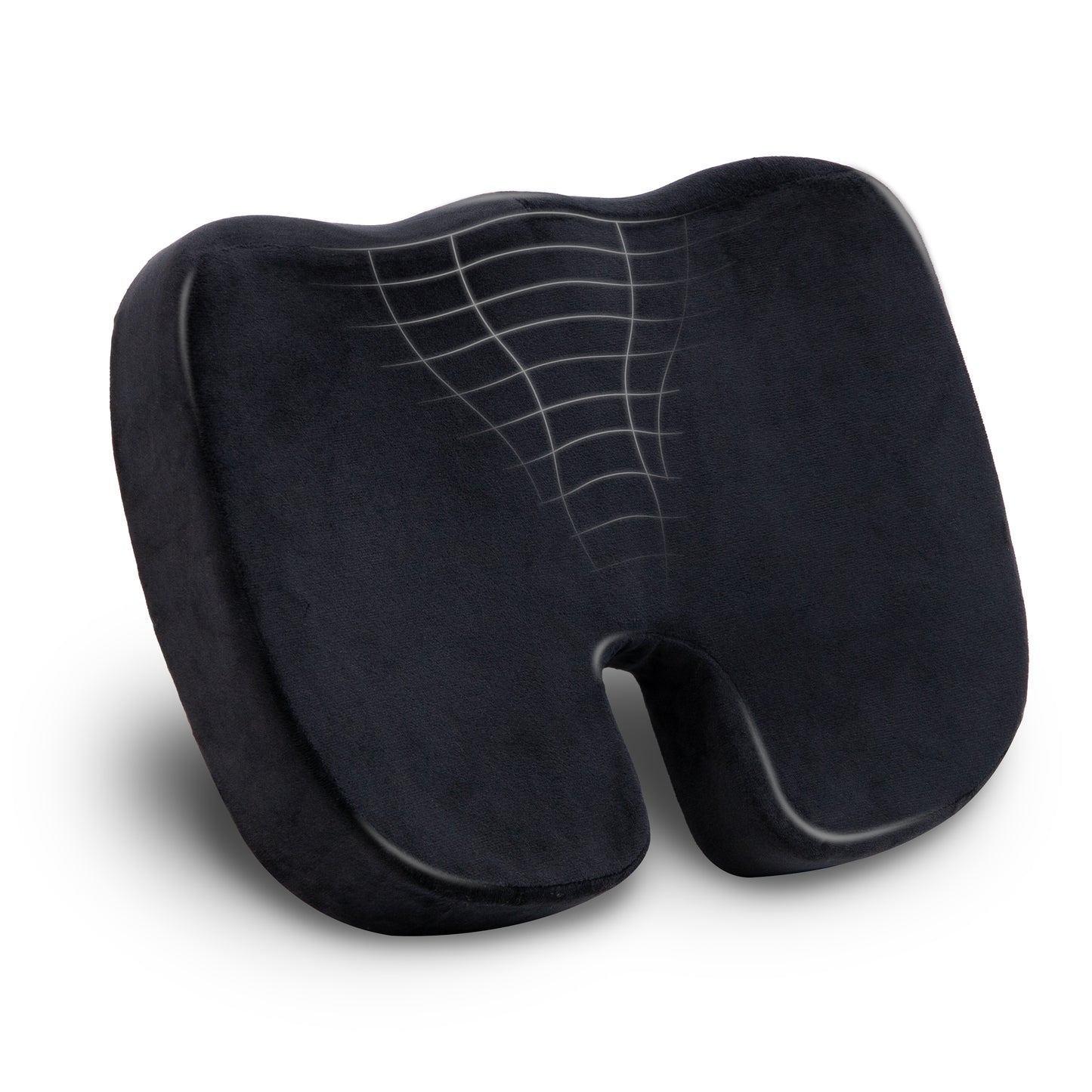 Mind Reader Memory Foam Seat Cushion, Ergonomic Pressure Relief for Office, Car, and More, Relieves Hip, Tailbone, Coccyx & Sciatica Pain, 18"L x 13.5"W x 2.75"H