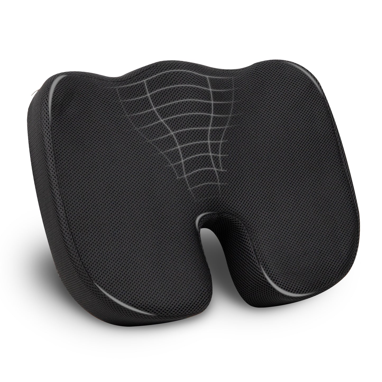 Mind Reader Memory Foam Seat Cushion with Air-Cloud Technology, Ergonomic Pressure Relief for Office Chair, Car, or Wheelchair, Sciatica, Coccyx, Tailbone & Hip Pain Support, Office, Memory Foam, 18"L x 13.5"W x 2.75"H