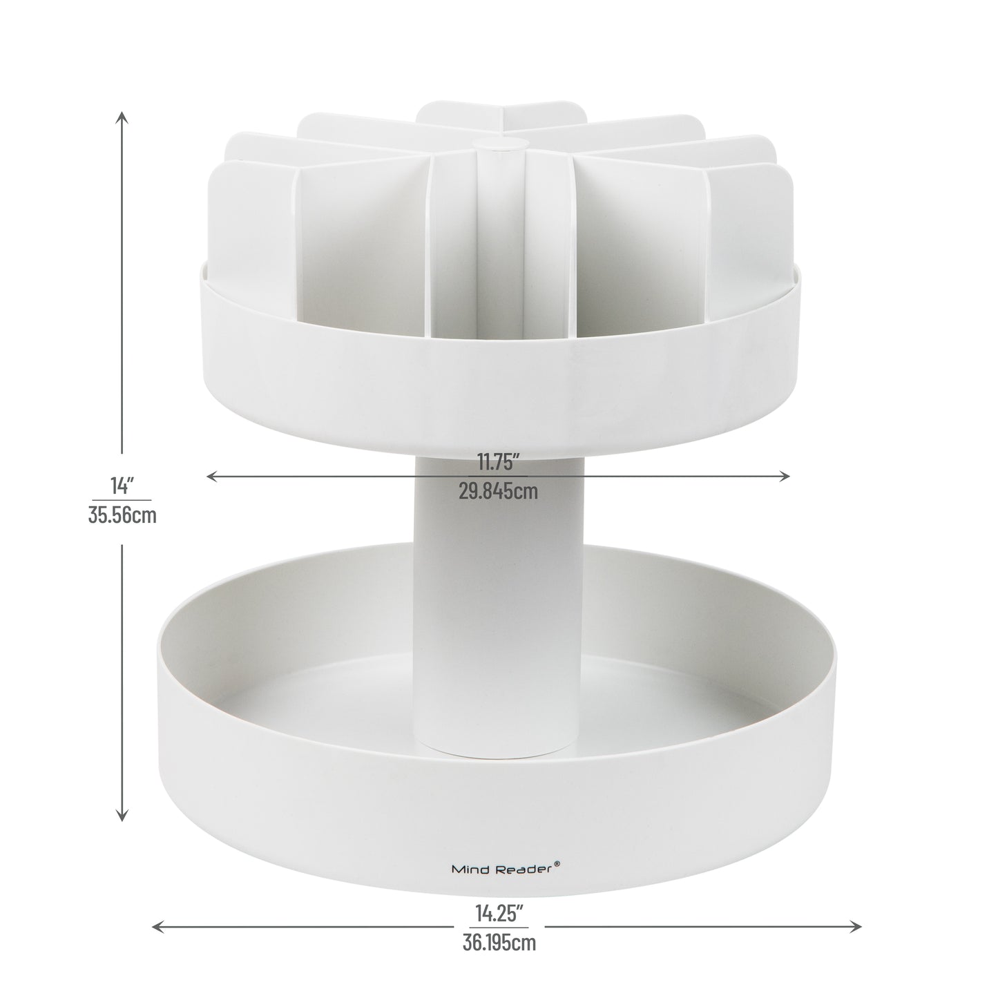 Mind Reader 2-Tier Snack Carousel, Countertop Organizer, Snack Tray, Breakroom, Kitchen, 14.25"L x 14.25"W x 14"H