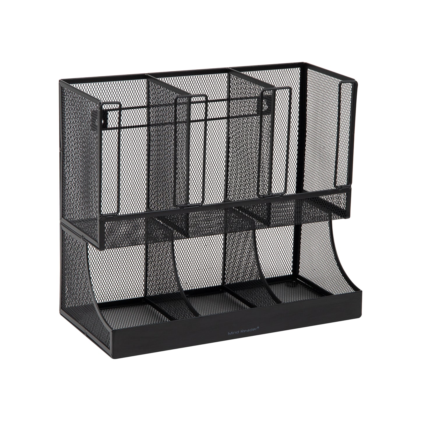Mind Reader Multipurpose Countertop Organizer, Office Breakroom and Desktop Storage, Metal Mesh, Black