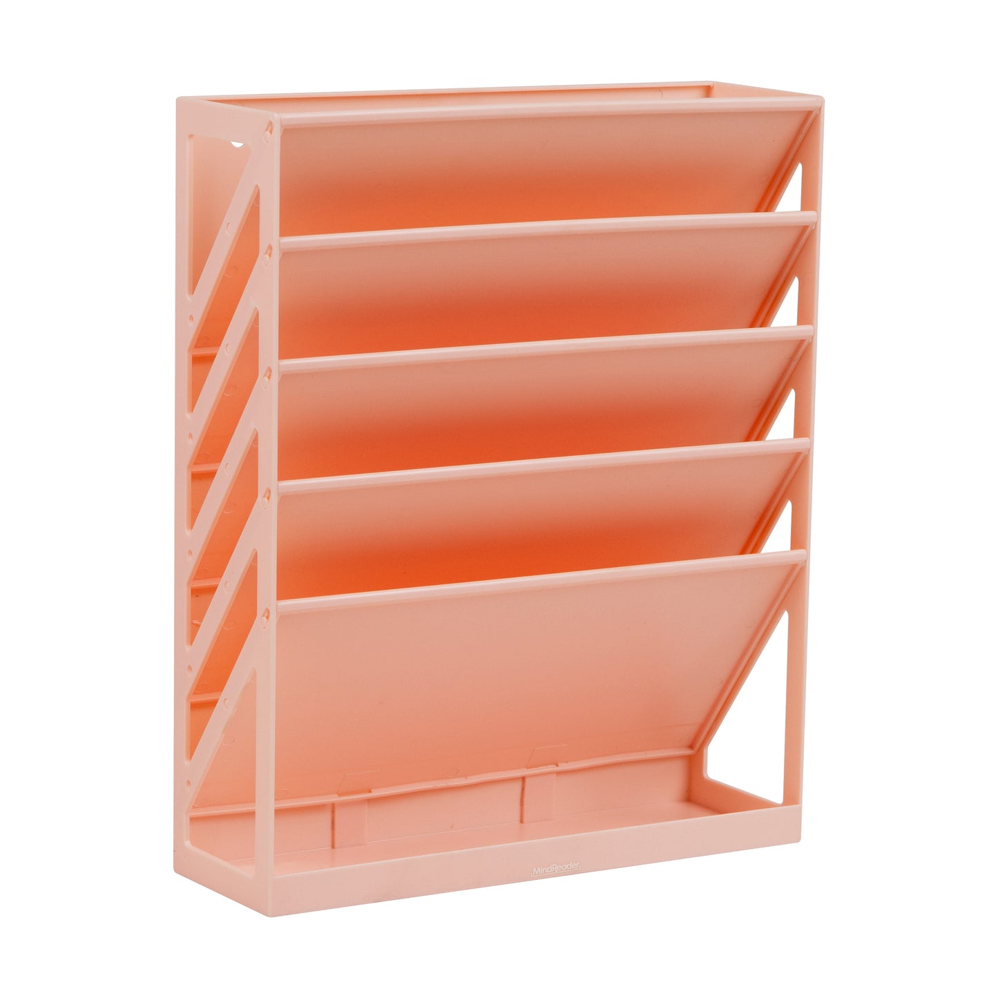 Mind Reader 5-Tier Vertical File Storage, Desktop Organizer, Wall Mount, Office, Plastic, 13"L x 4.25"W x 16"H