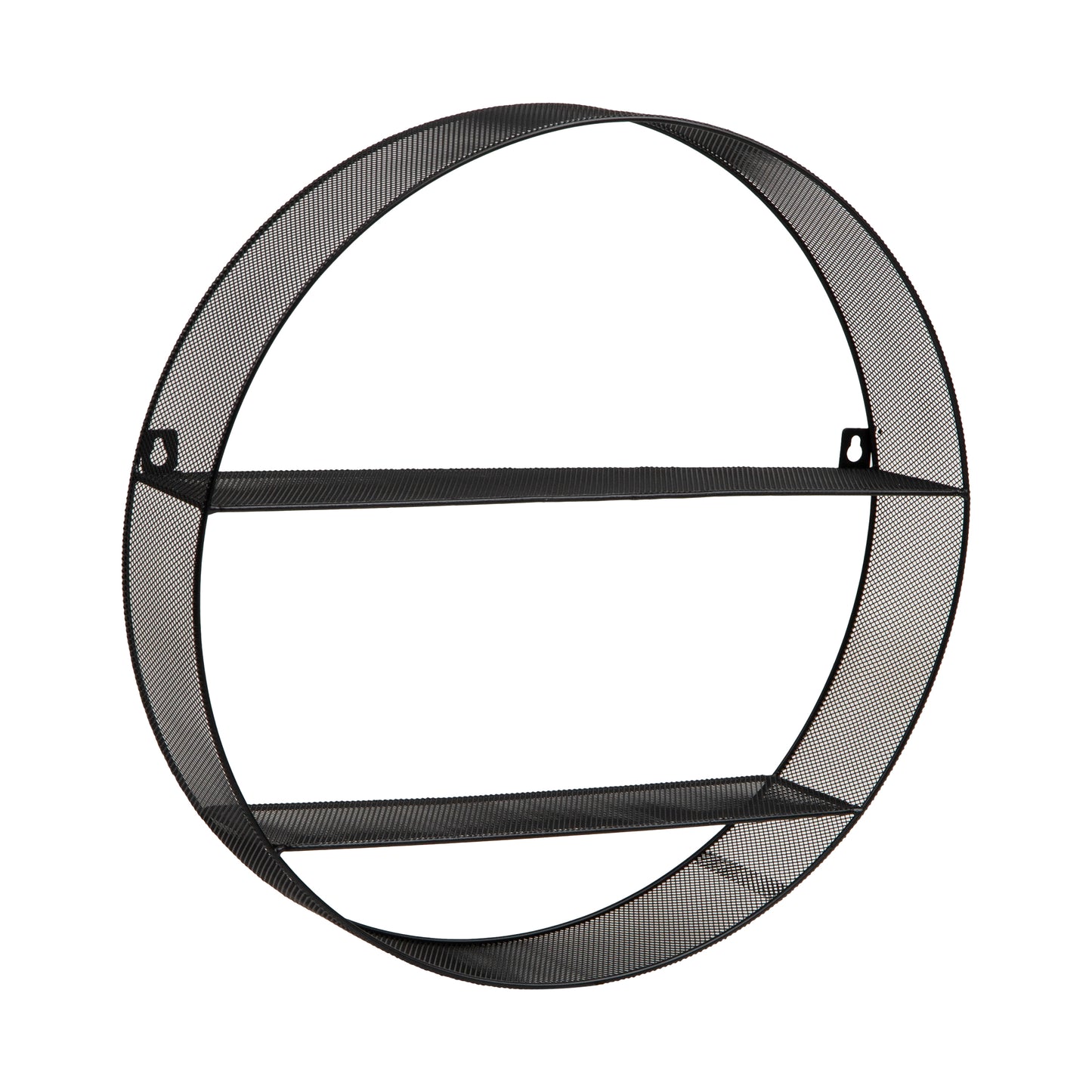 Mind Reader Circular Floating Shelves, Wall Decor, Accent Shelf, Office, Bathroom, Metal Mesh, 18"L x 4"W x 18"H