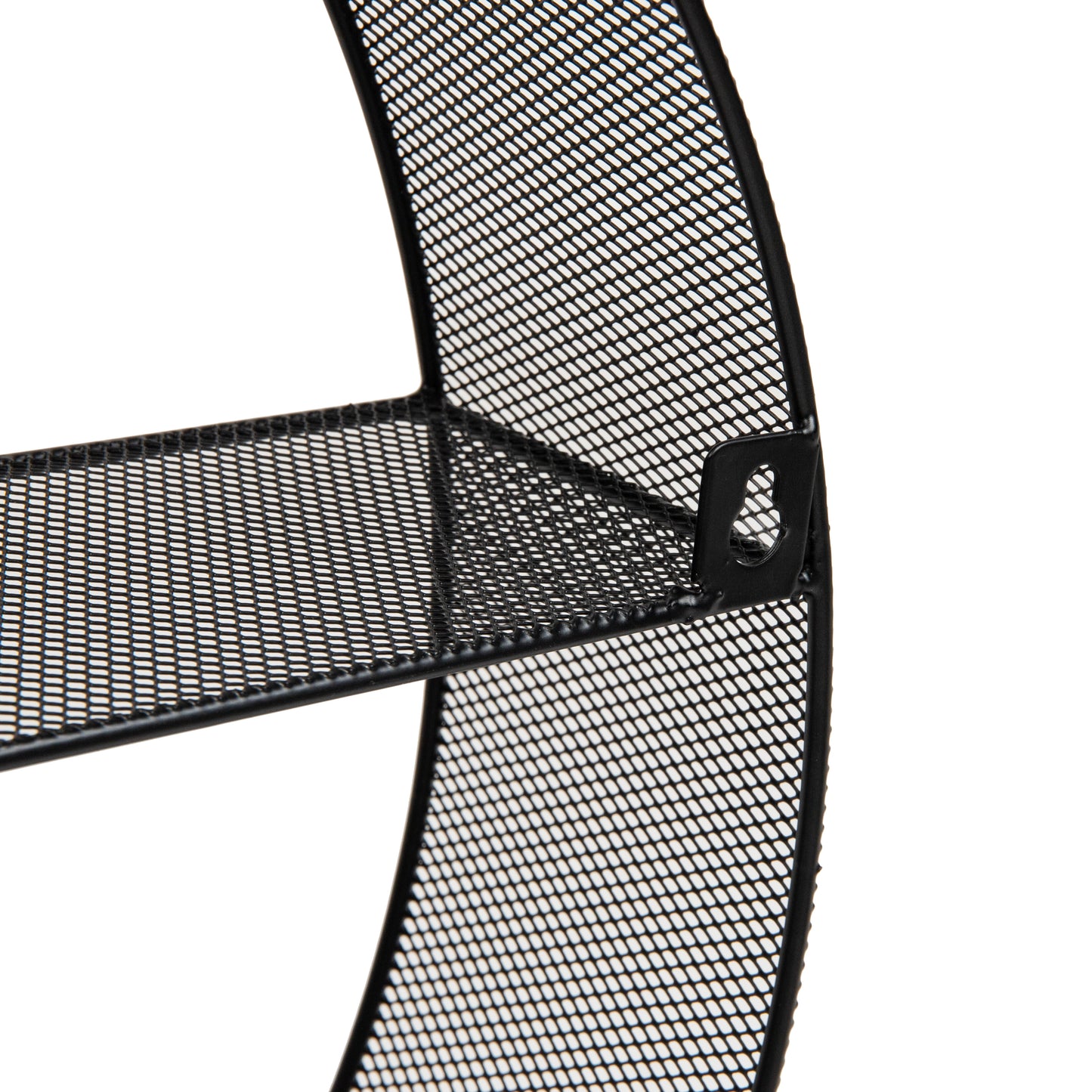 Mind Reader Circular Floating Shelves, Wall Decor, Accent Shelf, Office, Bathroom, Metal Mesh, 18"L x 4"W x 18"H