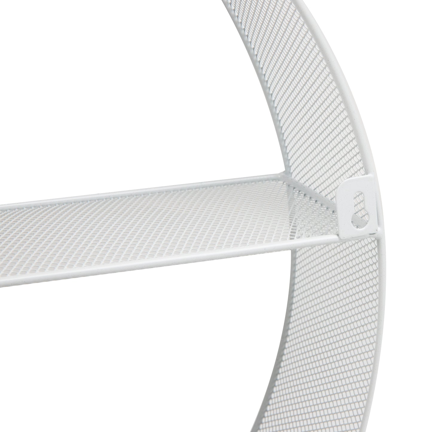 Mind Reader Circular Floating Shelves, Wall Decor, Accent Shelf, Office, Bathroom, Metal Mesh, 18"L x 4"W x 18"H