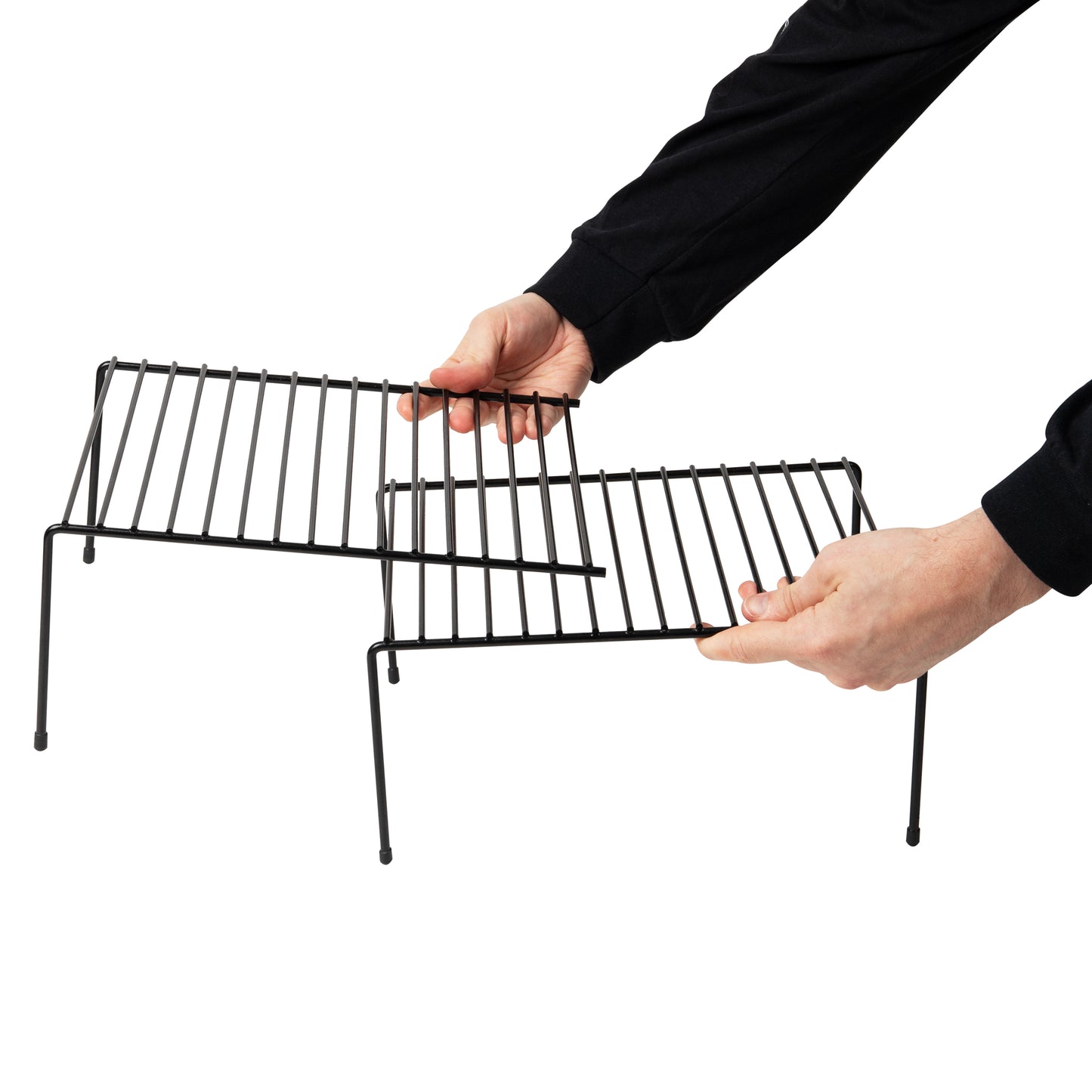 Mind Reader Expandable Shelf, Kitchen Pantry, Cabinet Organizer, Multi-Purpose Storage, Metal, 12.25-23"L x 10.25"W x 5.5"H, SIlver