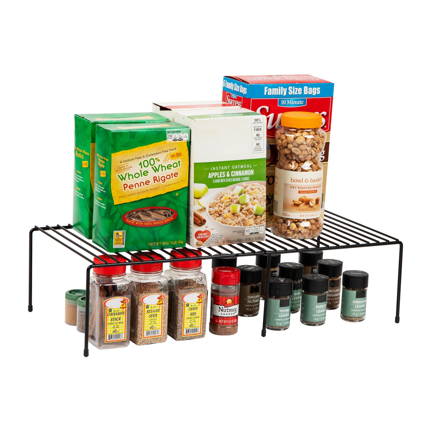 Mind Reader Expandable Shelf, Kitchen Pantry, Cabinet Organizer, Multi-Purpose Storage, Metal, 12.25-23"L x 10.25"W x 5.5"H, SIlver
