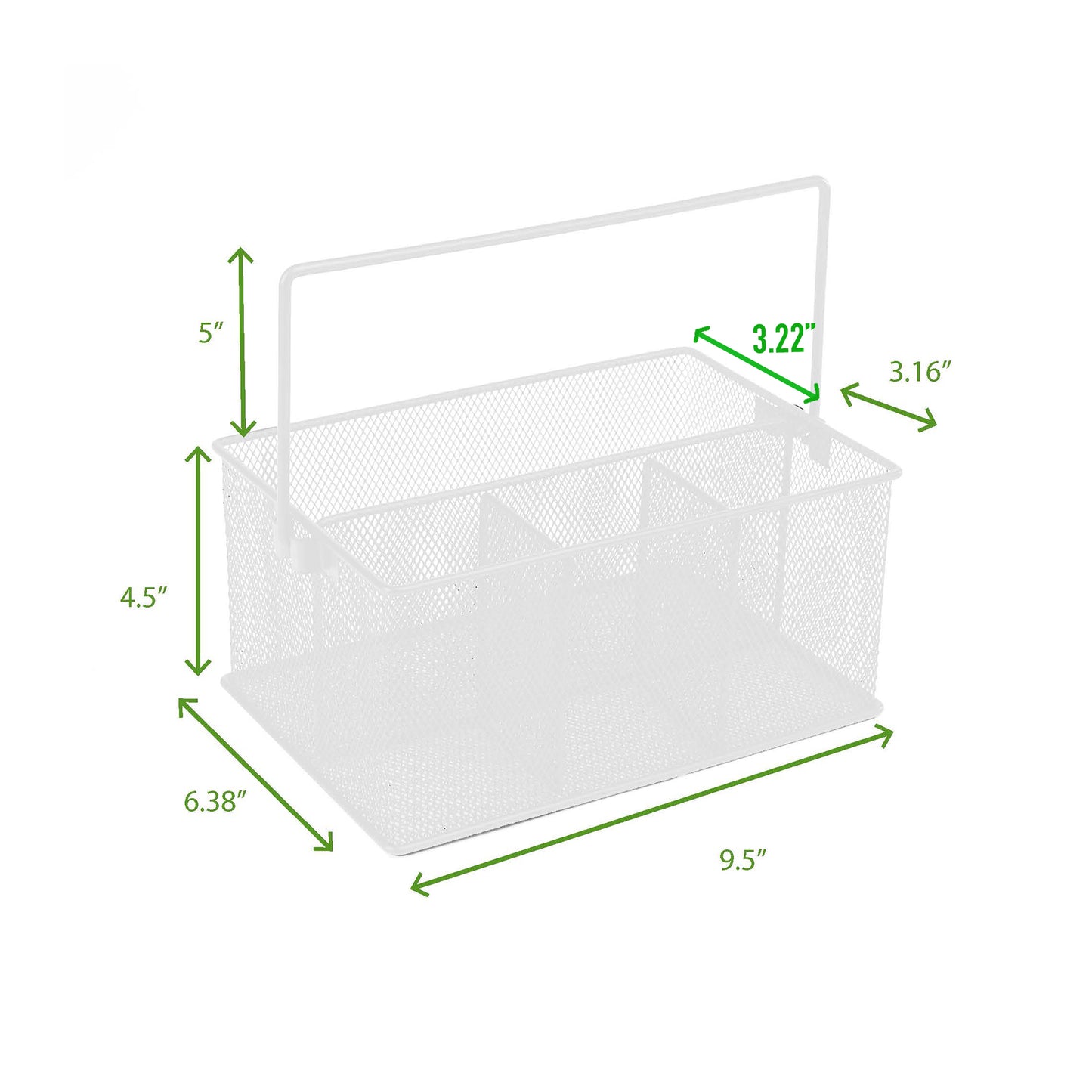 Mind Reader Multi-purpose Storage Caddy, Desktop Organizer, Cutlery Holder, Metal Mesh