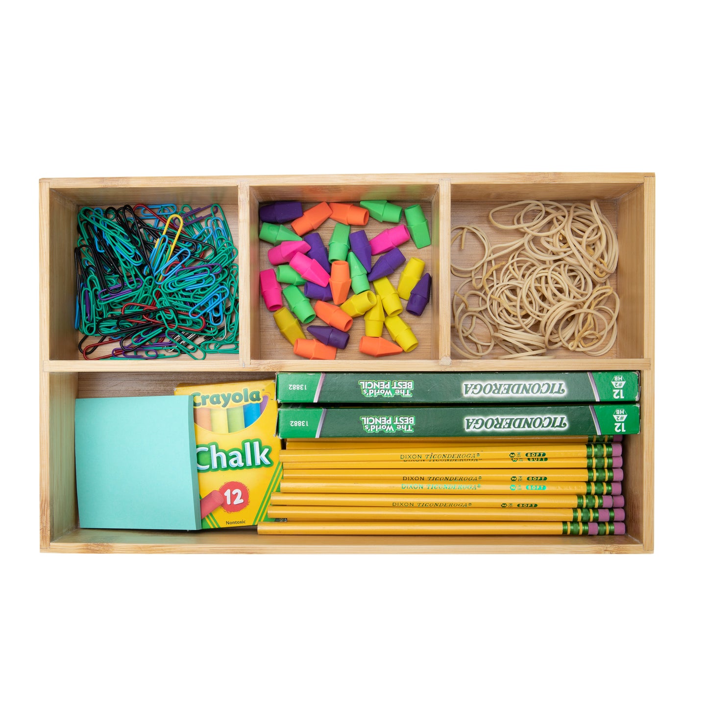 Mind Reader Bali Collection, 4-Compartment Bamboo Condiment and Accessory Storage, Countertop Organizer, Brown