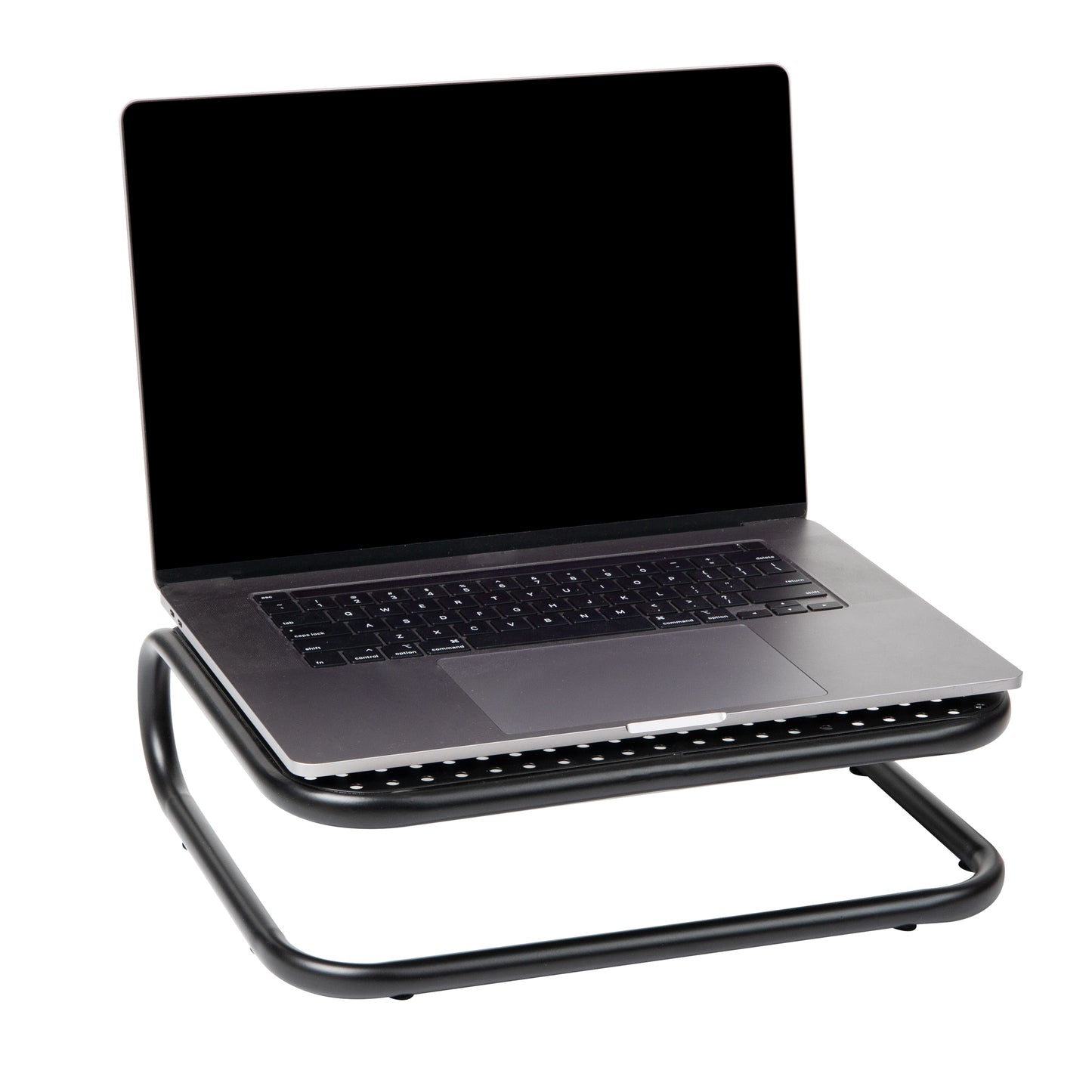 Mind Reader Monitor Stand, Ventilated Laptop Riser, Desktop Organizer, Metal, 14.25"L x 11"W x 4.25"H, Set of 2, Black