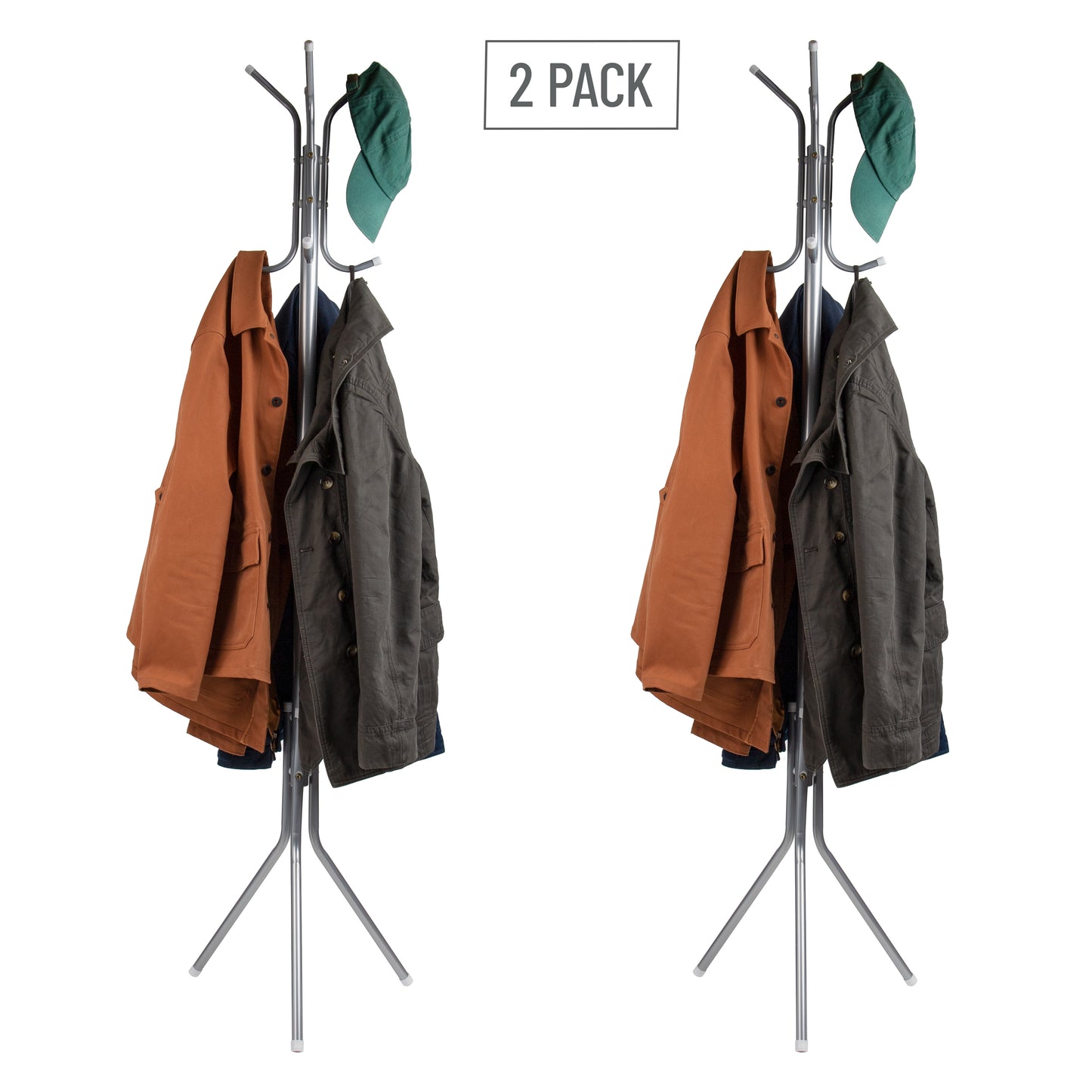 Mind Reader Freestanding Coat Rack, Multi-Hook Organizer for Office or Entryway, Metal
