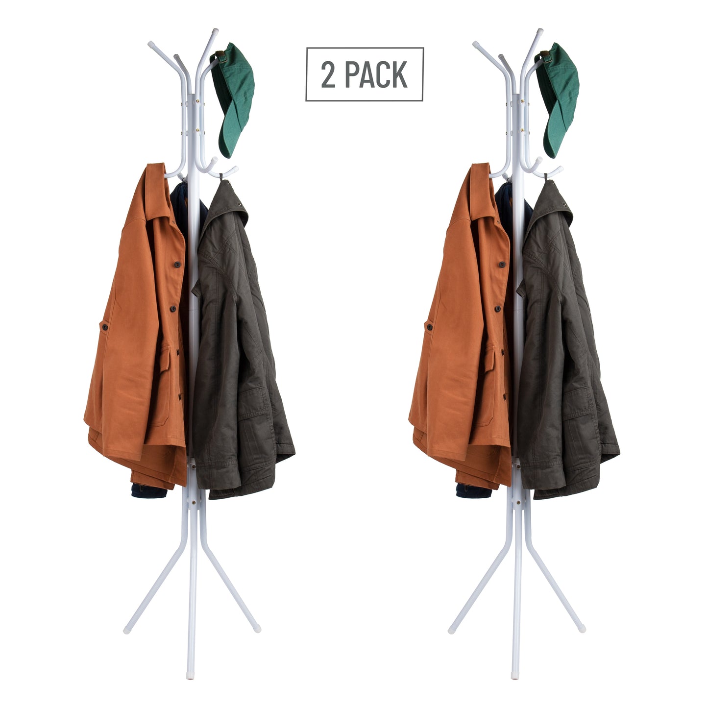 Mind Reader Freestanding Coat Rack, Multi-Hook Organizer for Office or Entryway, Metal