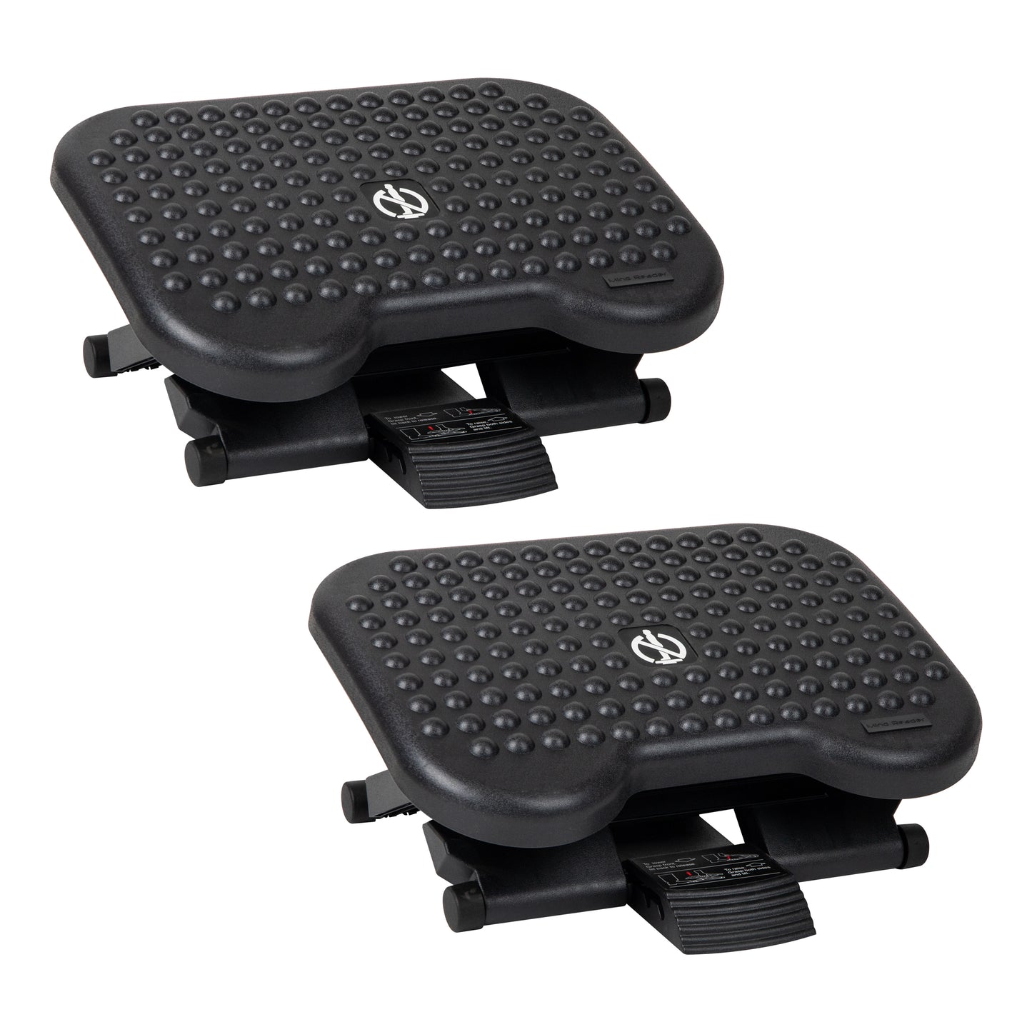 Mind Reader Foot Rest, Under Desk at Work, Ergonomic, Height Adjustable, Office, Plastic, 17"L x 13"W x 6.25"H