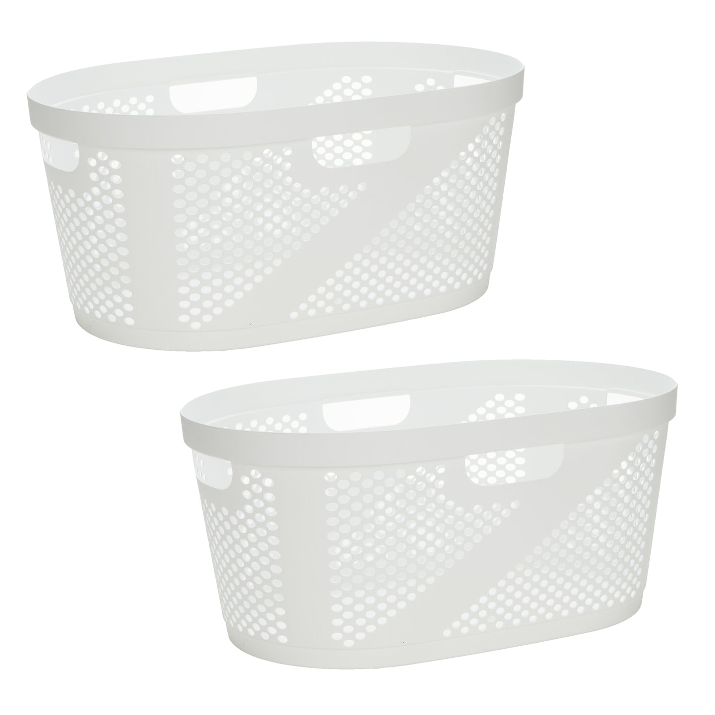 Mind Reader 40L Laundry Basket, Clothes Hamper, Ventilated, Plastic, 23"L x 14.5"W x 10.5"H