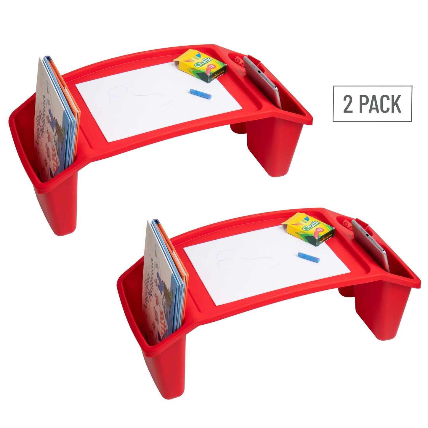 Mind Reader Kids Lap Desk, Activity Tray, Drawing, Stackable, Classroom, Portable, Plastic, 22.25"L x 10.75"W x 8.5"H