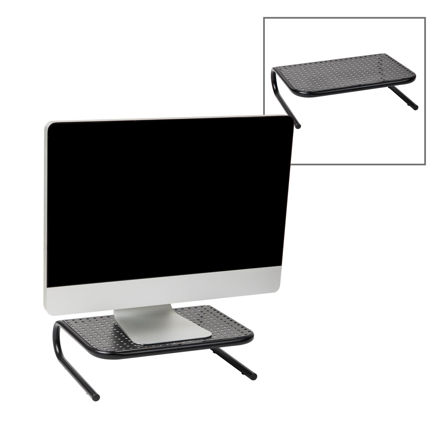 Mind Reader Monitor Stand, Ventilated Laptop Riser, Desktop Organizer, Metal, 14.5"L x 11.25"W x 4.25"H