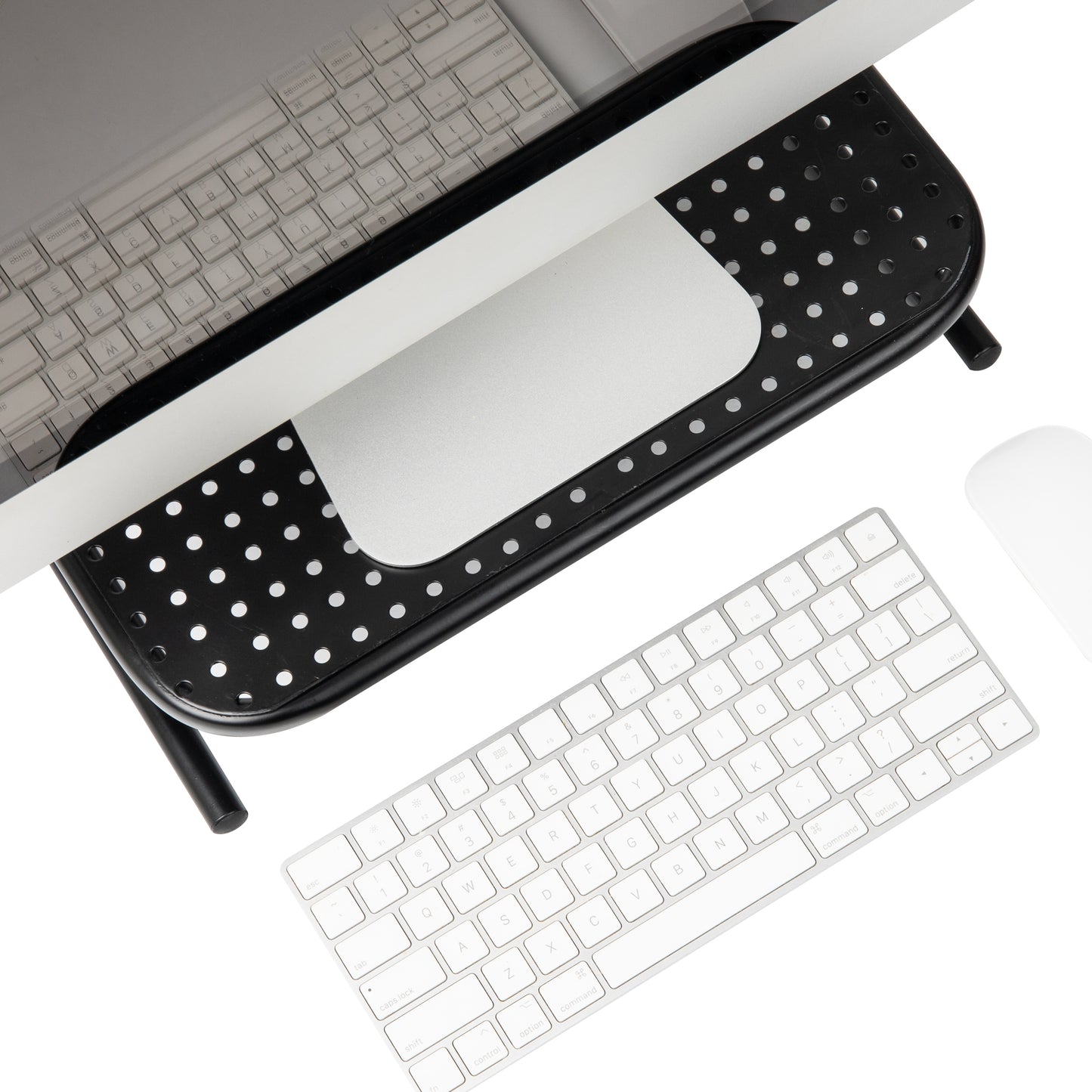 Mind Reader Monitor Stand, Ventilated Laptop Riser, Desktop Organizer, Metal, 14.5"L x 11.25"W x 4.25"H