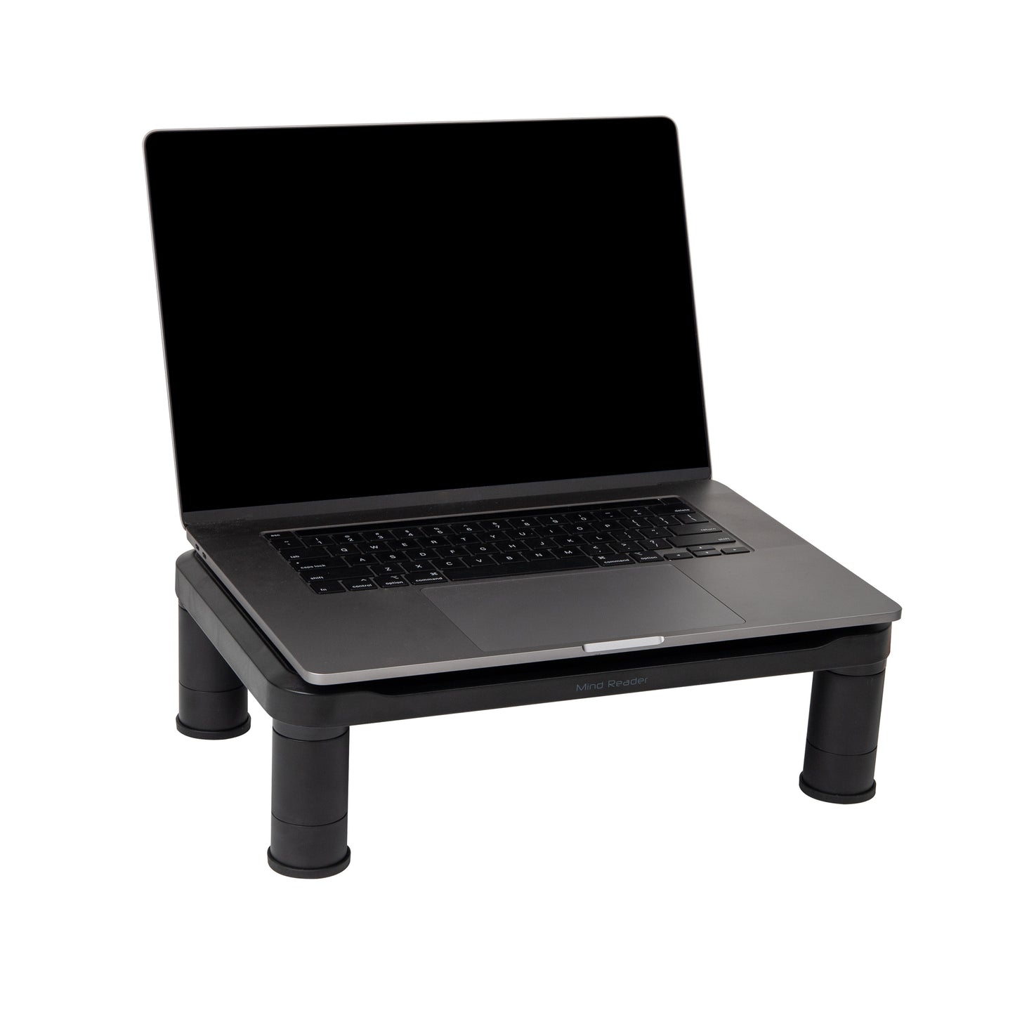 Mind Reader Monitor Stand, Height Adjustable, Laptop, Computer, Riser, Office, 14.5"L x 10.5"W x 5.25"H, Set of 2, Black