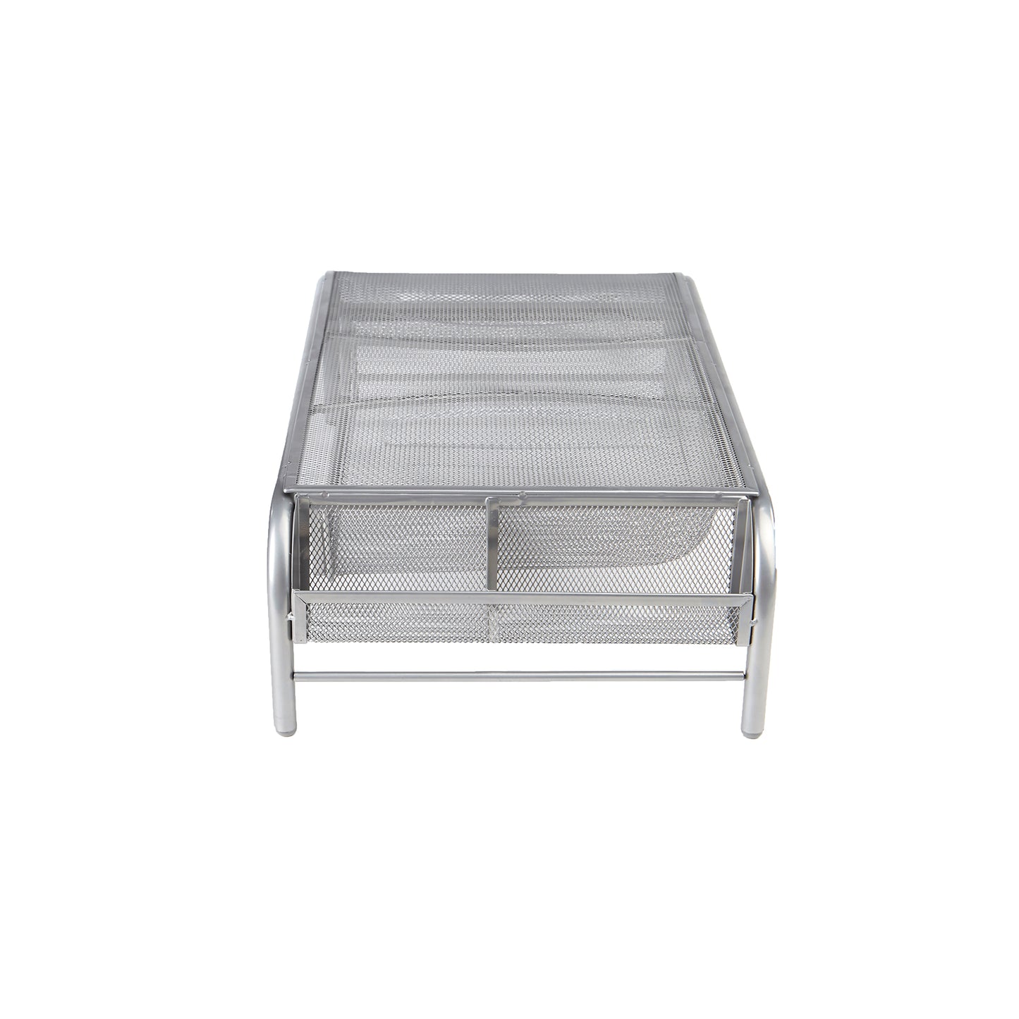 Mind Reader Monitor Stand, Ventilated Laptop Riser, Paper Tray, Office, Metal Mesh, 20"L x 11.5"W x 5.5"H, Set of 2