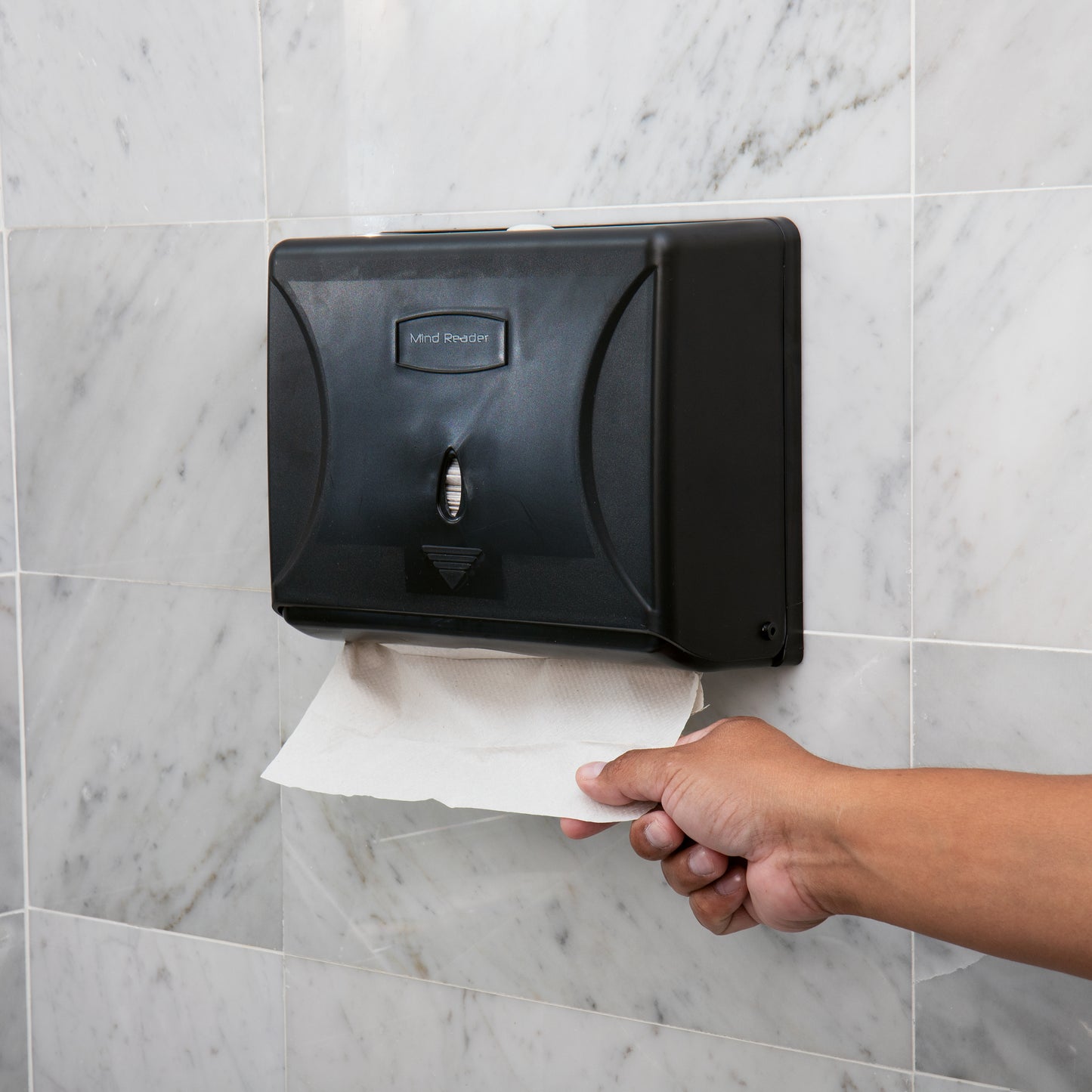 Mind Reader Paper Towel Dispenser, Paper Towel Holder, Restroom, Wall Mount, 3.75"L x 10.25"W x 8"H