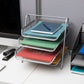 Mind Reader 4-Tier Paper Tray, Desktop Organizer, File Storage, Workspace, Office, Metal Mesh, 12"L x 13.75"W x 12.5"H