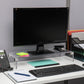 Mind Reader Monitor Stand, Desktop Organizer, Riser, Office, Acrylic, 8.5"L x 23.5"W x 4.125"H, Clear