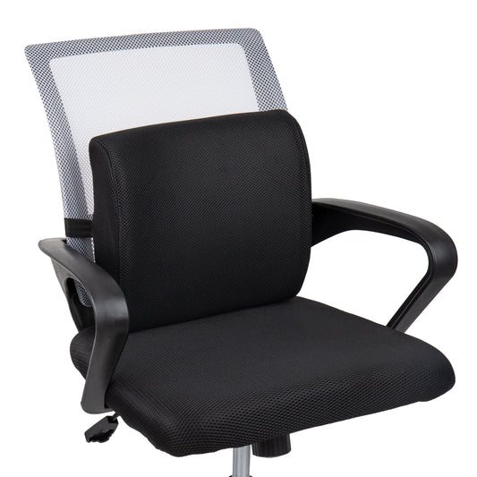 Mind Reader Ergonomic Lower Back Cushion, Office Chair Support, Posture Corrector, Memory Foam, 12.5"L x 13"W x 4.25"H, Black