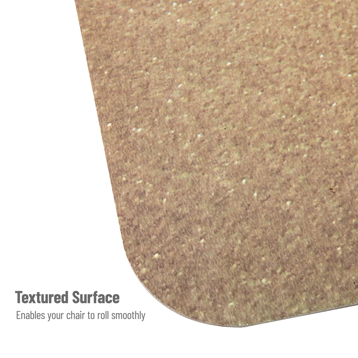 Mind Reader Office Chair Mat for Hardwood Floors, Under Desk Floor Protector, Polycarbonate, 47.25"L x 35.25"W x 0.125"H, Tan