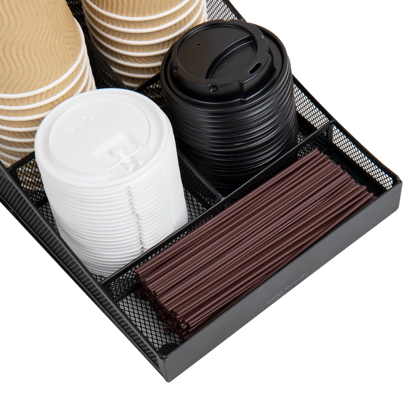 Mind Reader Countertop Organizer, Office Breakroom Supply Caddy, Desktop Organizer, Metal Mesh, Black