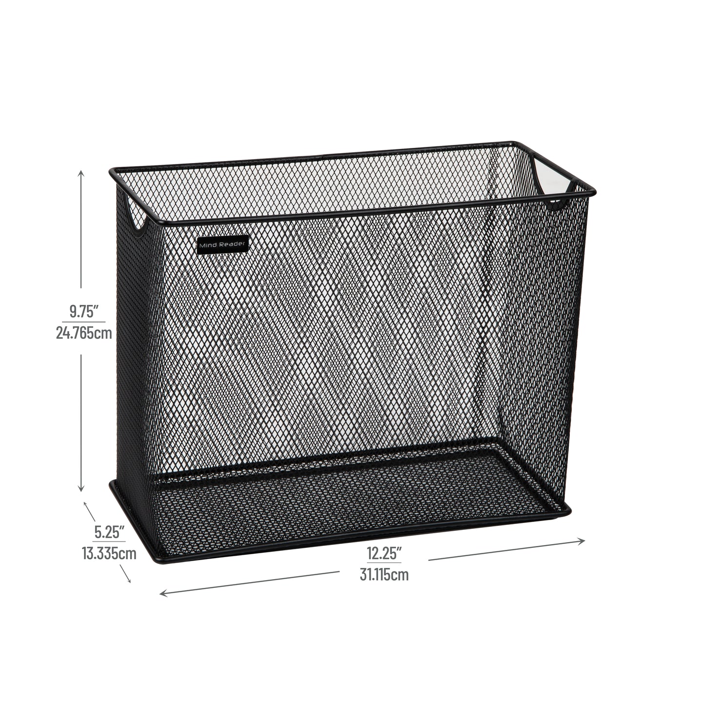 Mind Reader Vertical File Storage, Desktop Organizer, Hanging Files, Office, Metal Mesh, 12.25"L x 5.5"W x 10"H