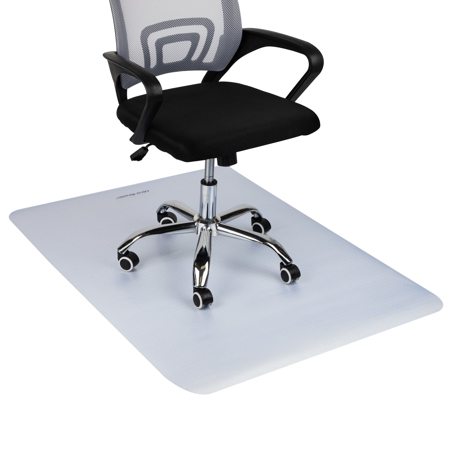 Mind Reader Office Chair Mat for Hardwood Floors, Under Desk Floor Protector, Rolling, PVC, 47"L x 35.25"W x 0.125"H, Clear