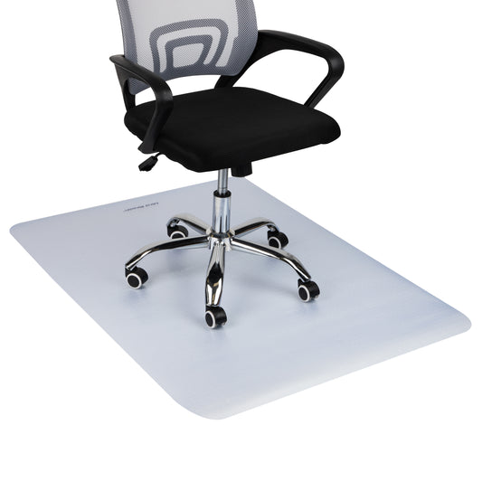 Mind Reader Office Chair Mat for Hardwood Floors, Under Desk Floor Protector, Rolling, PVC, 47"L x 35.25"W x 0.125"H, Clear